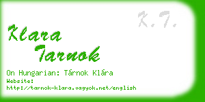 klara tarnok business card